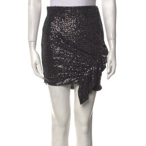 EUC - Like New Iro Black Metallic "disco" Ruffle Mini Skirt